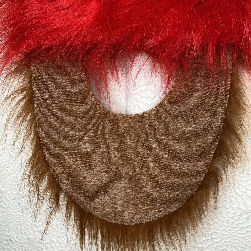 Vintage Santa Claus Elf Novelty Hat with Beard NWT